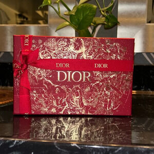 Dior gift box w/ ribbon and Dior card and gift bag